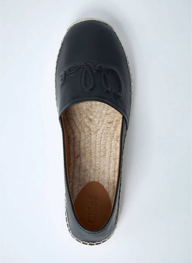 Chloé Leren Espadrilles met Logo Motief