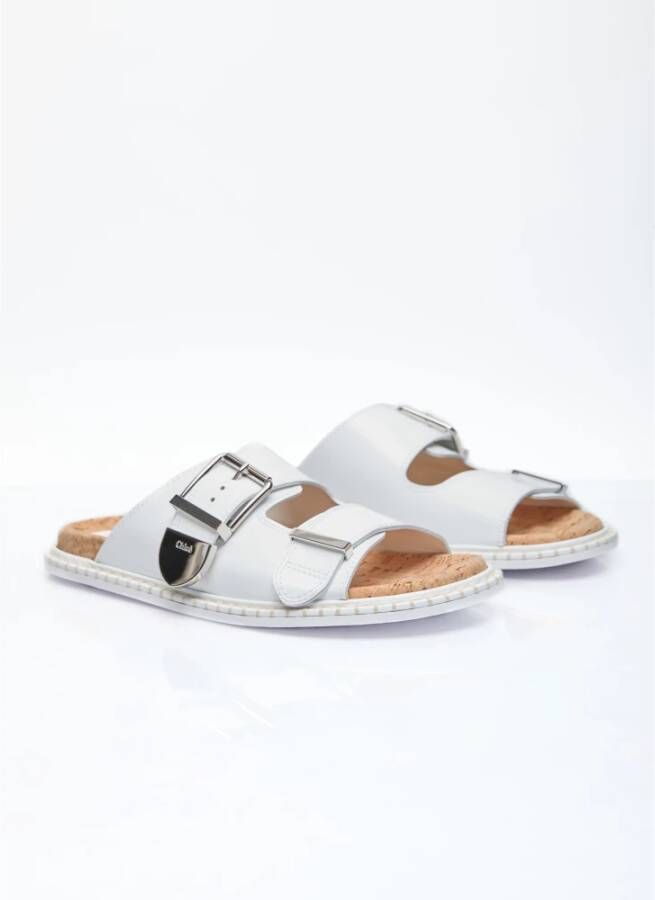 Chloé Leren sandalen met gespsluiting White Dames