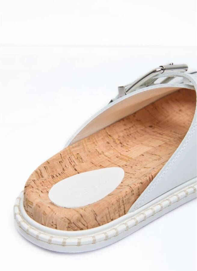 Chloé Leren sandalen met gespsluiting White Dames