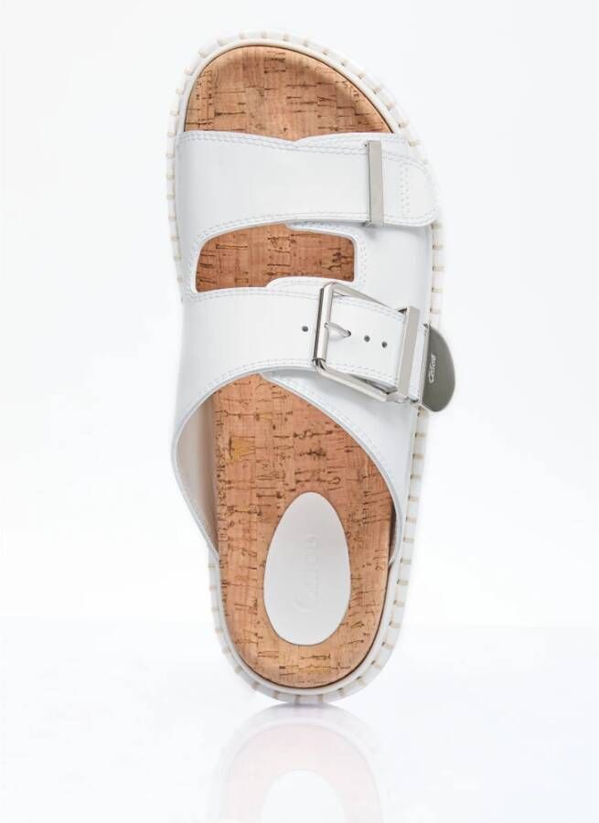 Chloé Leren sandalen met gespsluiting White Dames