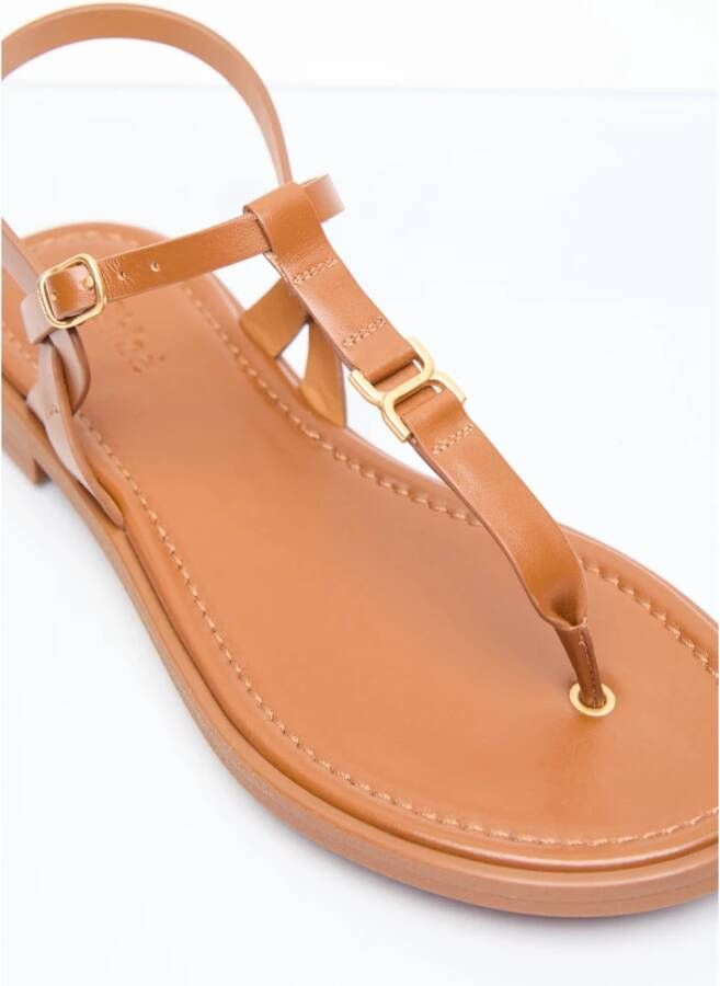 Chloé Leren sandalen met teenpost Brown Dames