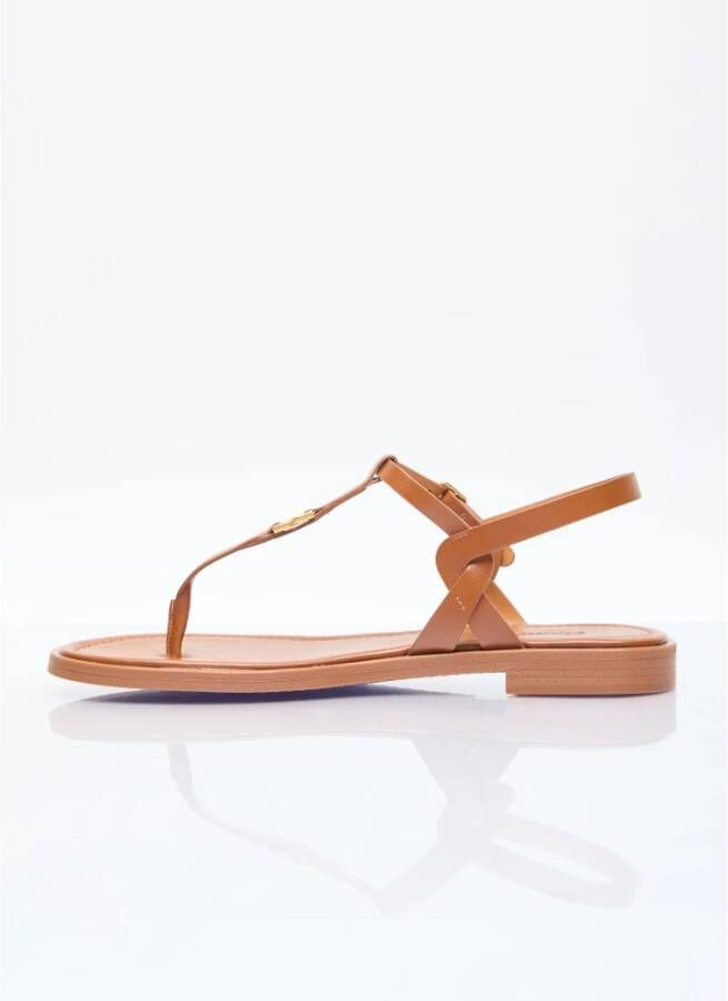 Chloé Leren sandalen met teenpost Brown Dames
