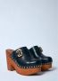 Chloé Leren sleehakken met houten zool Black Dames - Thumbnail 2