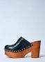 Chloé Leren sleehakken met houten zool Black Dames - Thumbnail 4