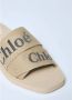 Chloé Logo-print Linnen Blend Woody Sandalen Beige Dames - Thumbnail 3