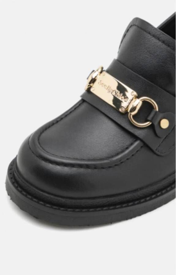 Chloé Luxe Montpellier Coqueline Boutique Mocassins Zwart Goud Black Dames