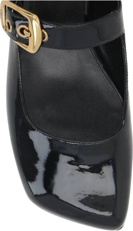 Chloé Mary-Jane Ballerina Flats Leer Goud