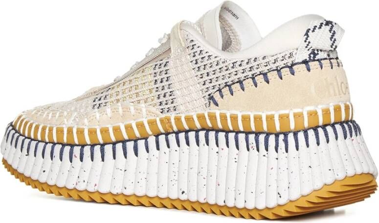 Chloé Mesh Gebreide Sneakers in Beige Dames