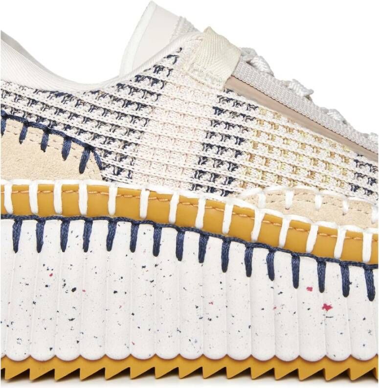 Chloé Mesh Gebreide Sneakers in Beige Dames