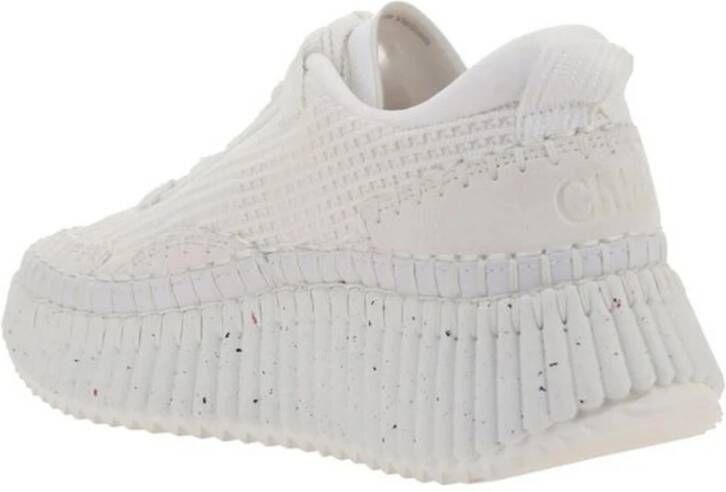 Chloé Mesh Veterschoenen met Gestructureerde Zool White Dames