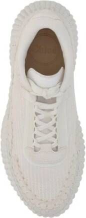 Chloé Mesh Veterschoenen met Gestructureerde Zool White Dames