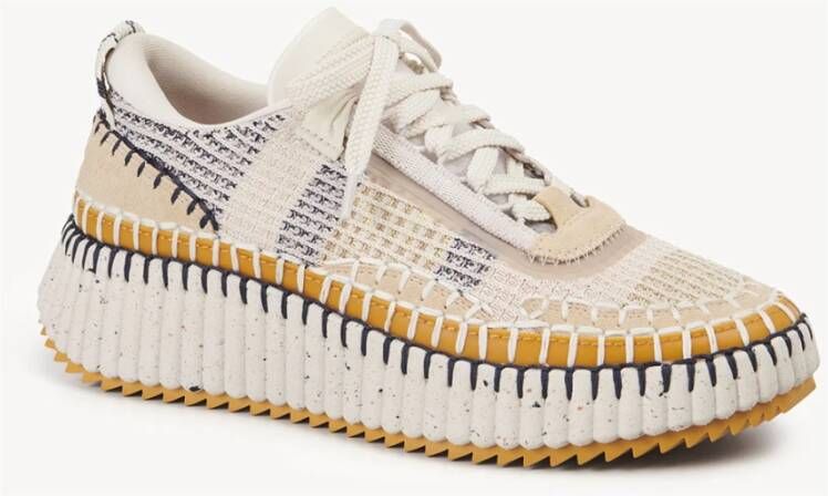 Chloé Mesh Veterschoenen Multicolor Rubberen Zool Multicolor Dames