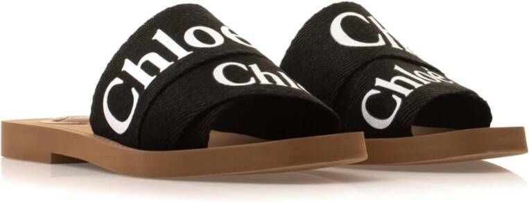 Chloé Minimalistische Leren Slippers Black Dames