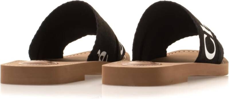 Chloé Minimalistische Leren Slippers Black Dames