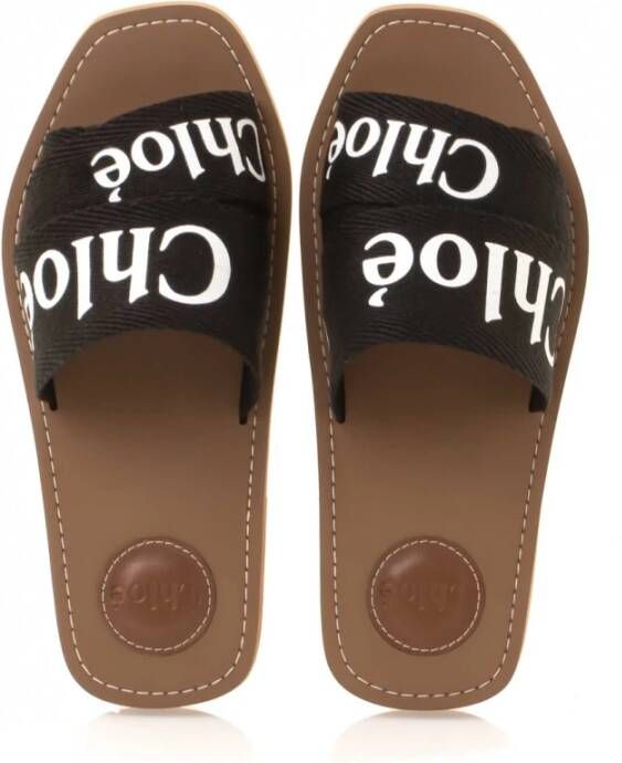 Chloé Minimalistische Leren Slippers Black Dames