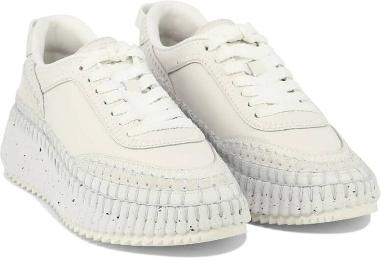 Chloé Nama Leren Sneakers White Dames