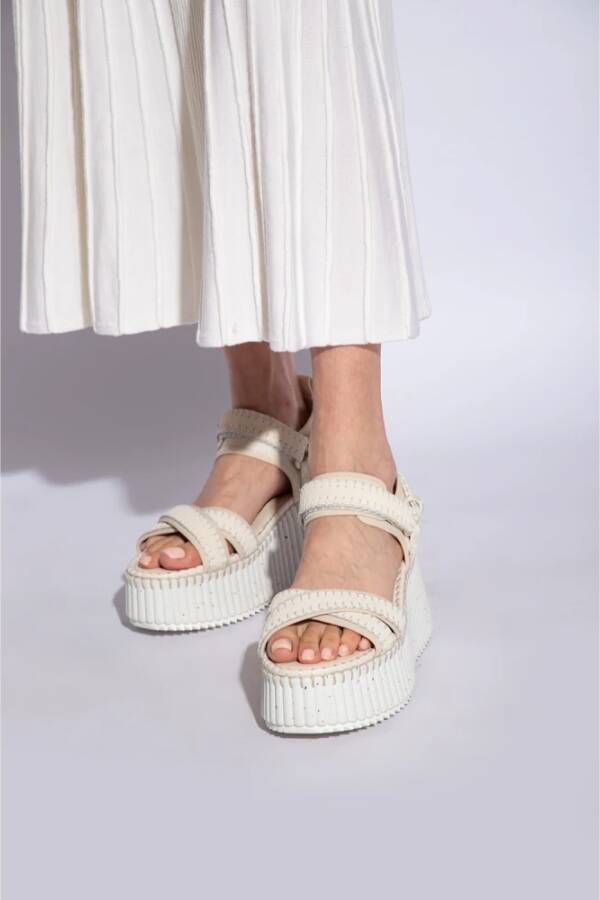 Chloé Nama platform sandalen Beige Dames