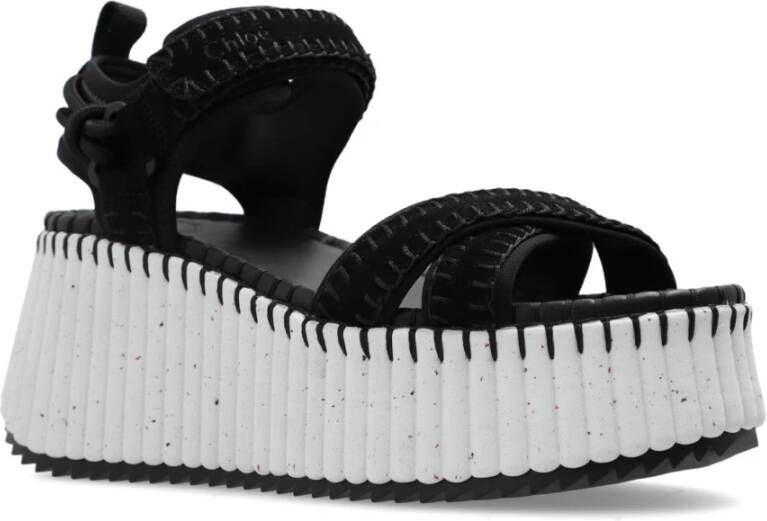 Chloé Nama platform sandalen Black Dames