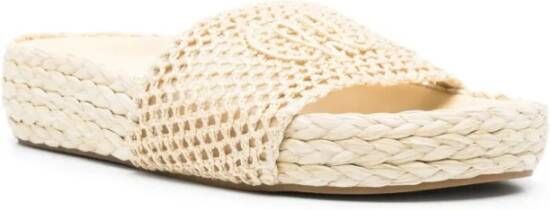 Chloé Natuurlijke gehaakte en esparto sandalen