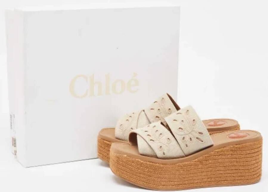 Chloé Pre-owned Canvas sandals Beige Dames