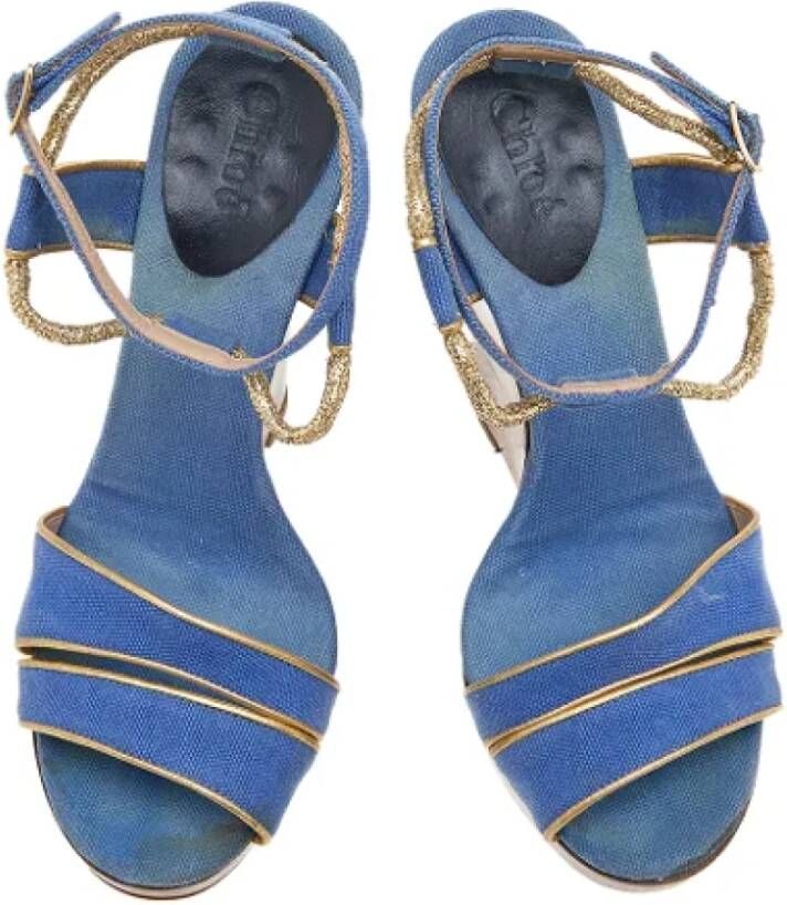 Chloé Pre-owned Canvas sandals Blue Dames