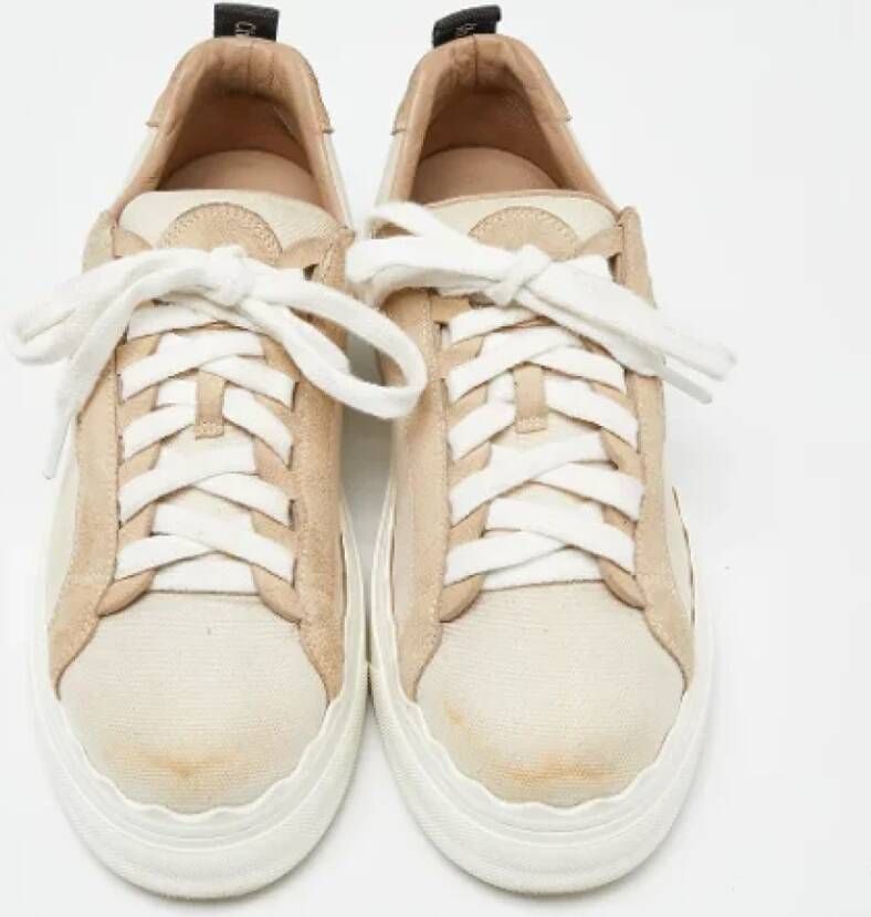 Chloé Pre-owned Canvas sneakers Beige Dames