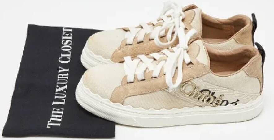 Chloé Pre-owned Canvas sneakers Beige Dames