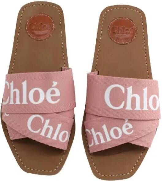 Chloé Pre-owned Cotton flats Pink Dames