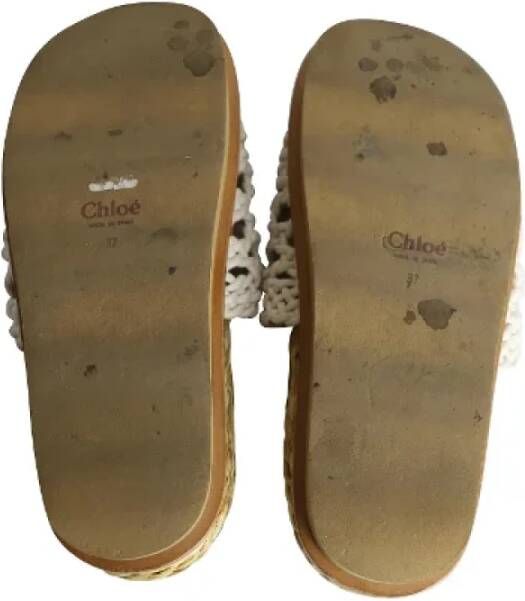 Chloé Pre-owned Cotton sandals Beige Dames
