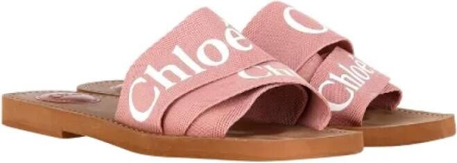 Chloé Pre-owned Cotton sandals Pink Dames