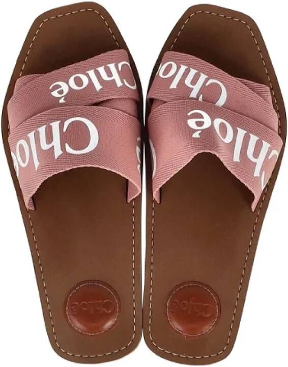 Chloé Pre-owned Cotton sandals Pink Dames