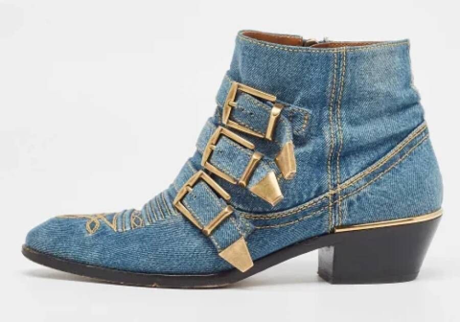 Chloé Pre-owned Denim boots Blue Dames