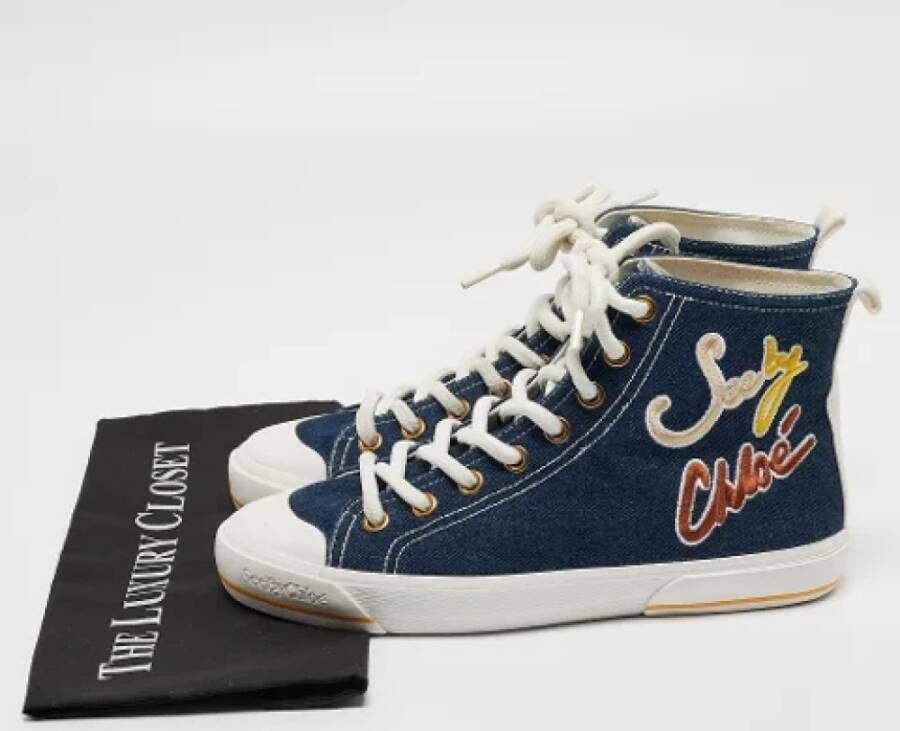 Chloé Pre-owned Denim sneakers Blue Dames