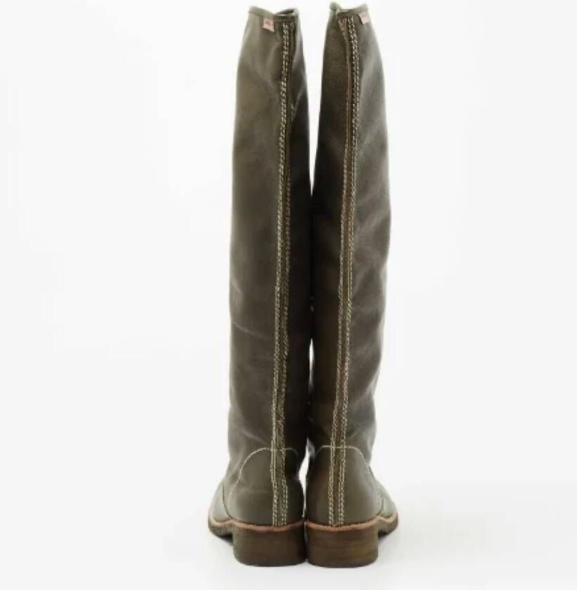 Chloé Pre-owned Leather boots Gray Dames