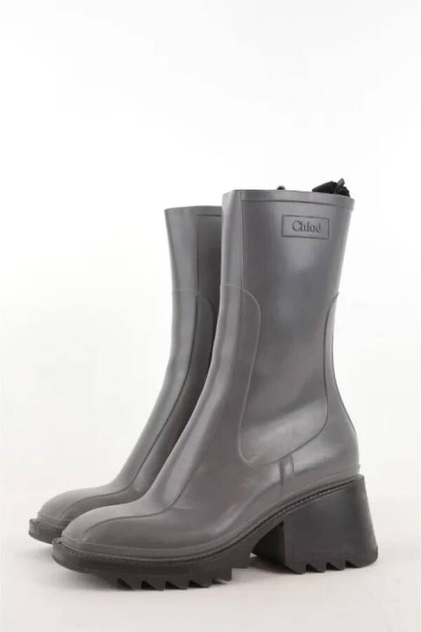 Chloé Pre-owned Leather boots Gray Dames