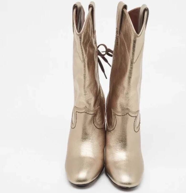 Chloé Pre-owned Leather boots Yellow Dames