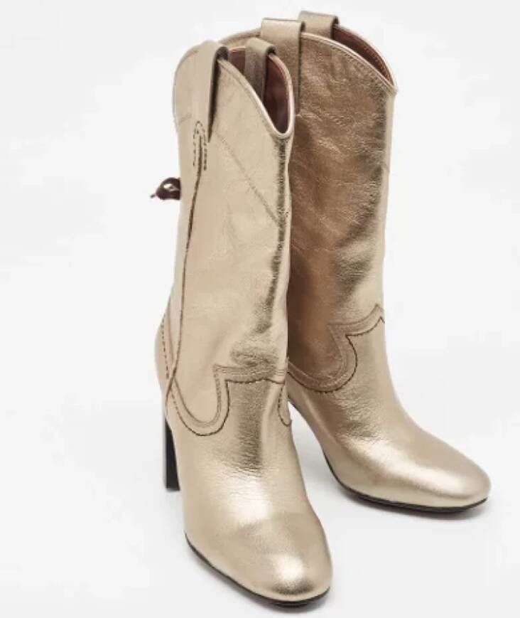 Chloé Pre-owned Leather boots Yellow Dames