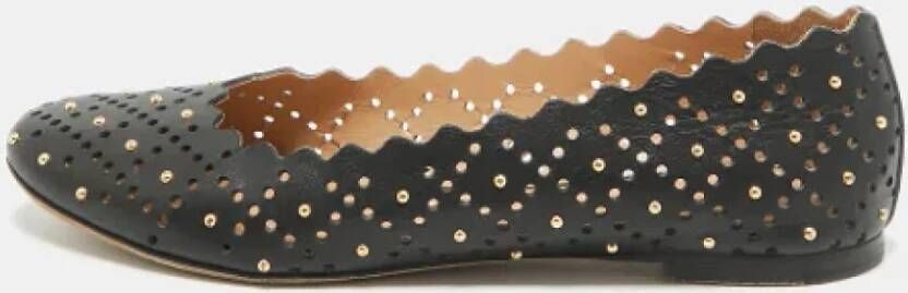 Chloé Pre-owned Leather flats Black Dames