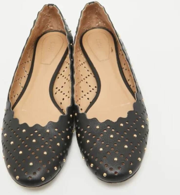 Chloé Pre-owned Leather flats Black Dames