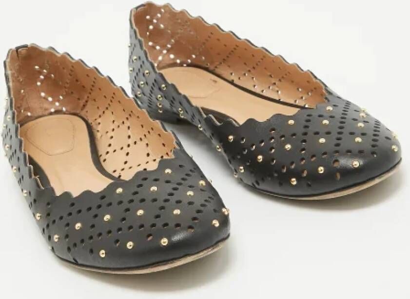 Chloé Pre-owned Leather flats Black Dames