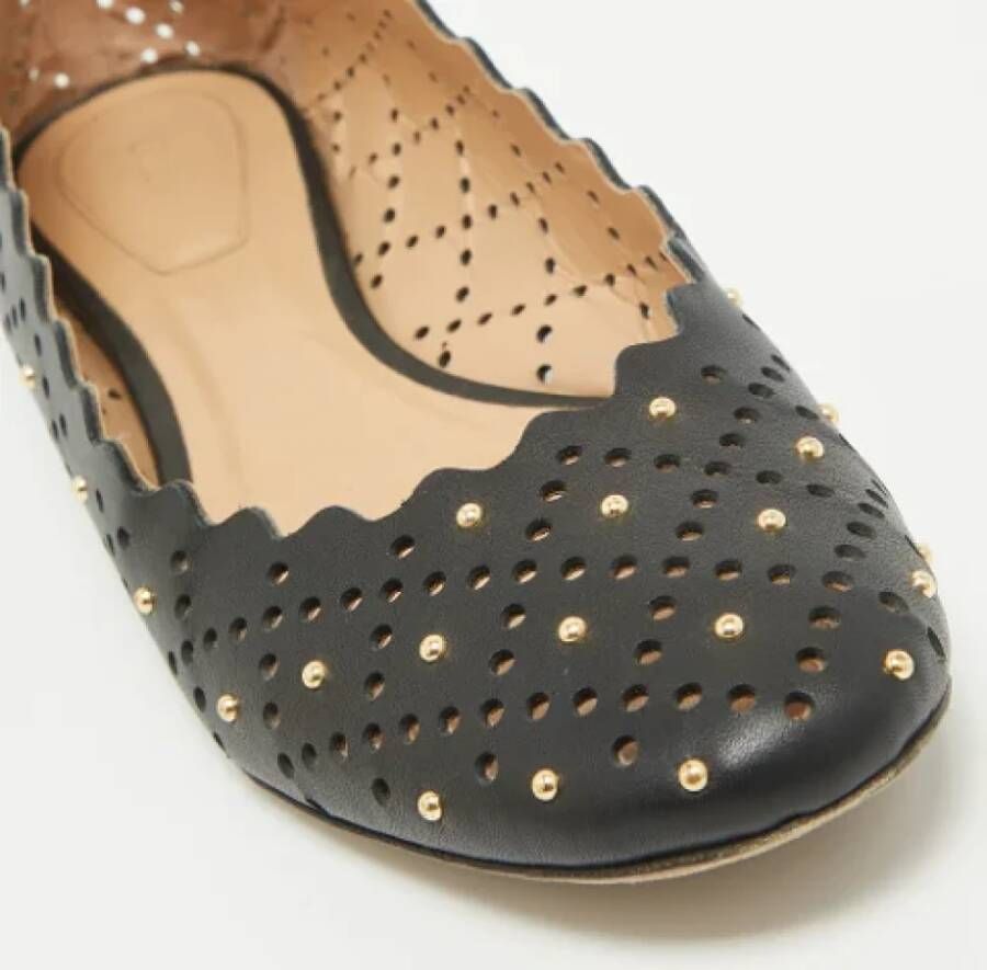 Chloé Pre-owned Leather flats Black Dames