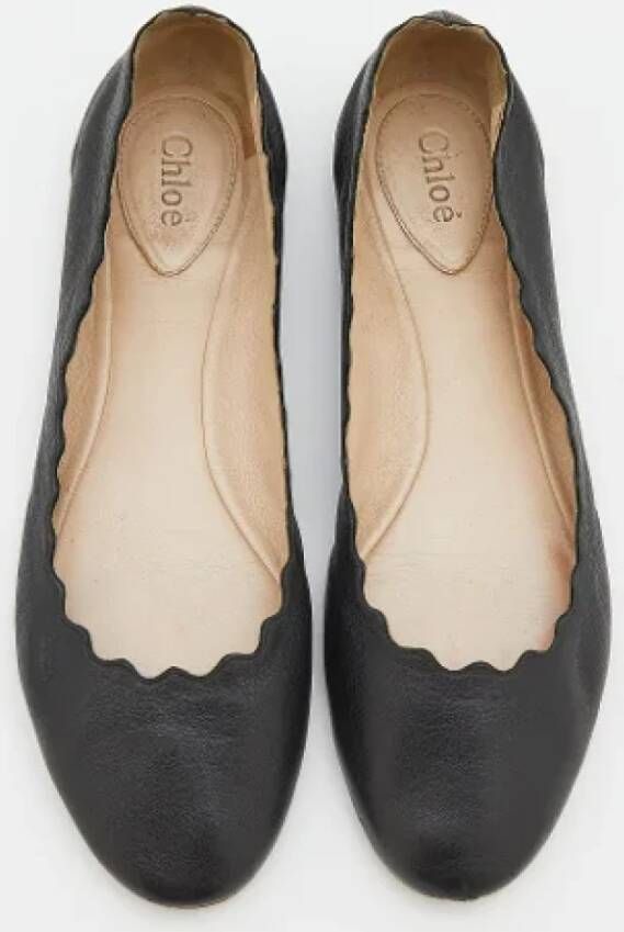 Chloé Pre-owned Leather flats Black Dames