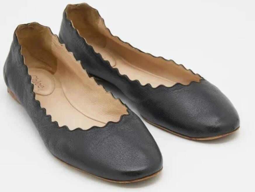 Chloé Pre-owned Leather flats Black Dames