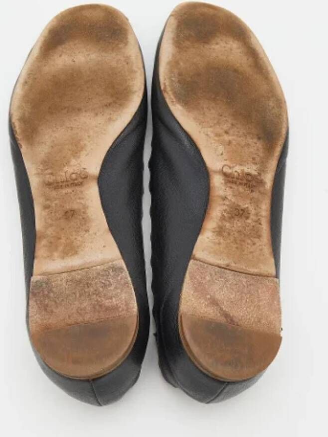 Chloé Pre-owned Leather flats Black Dames