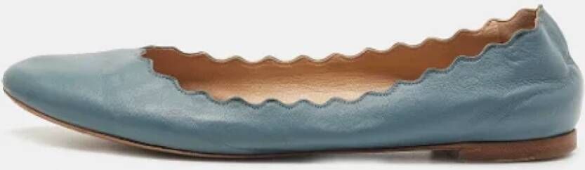 Chloé Pre-owned Leather flats Blue Dames
