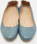 Chloé Pre-owned Leather flats Blue Dames - Thumbnail 3