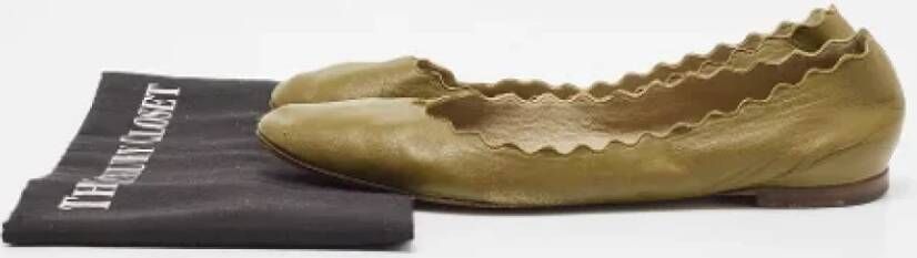 Chloé Pre-owned Leather flats Green Dames