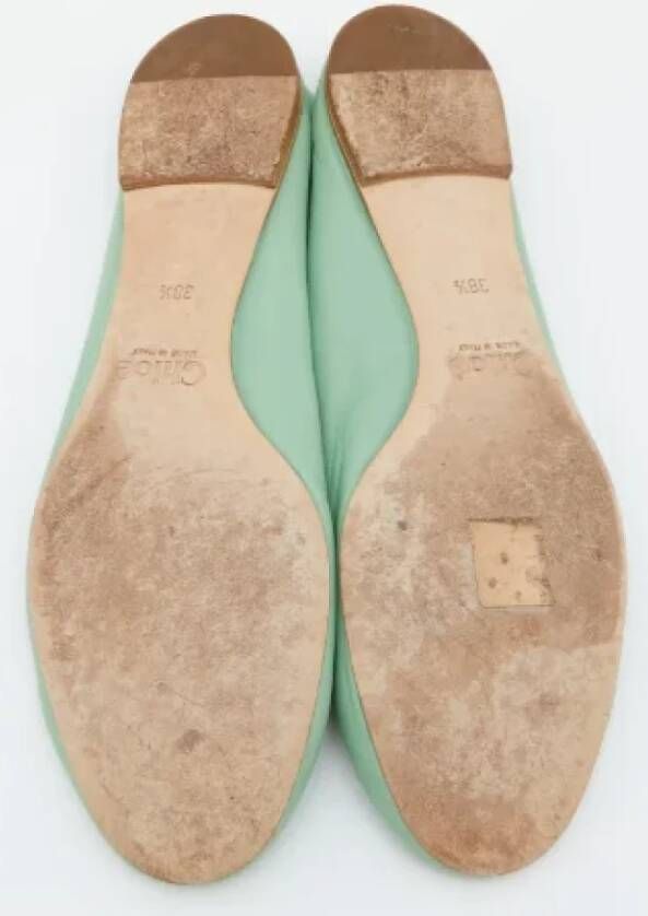Chloé Pre-owned Leather flats Green Dames