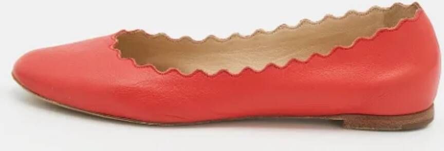 Chloé Pre-owned Leather flats Red Dames