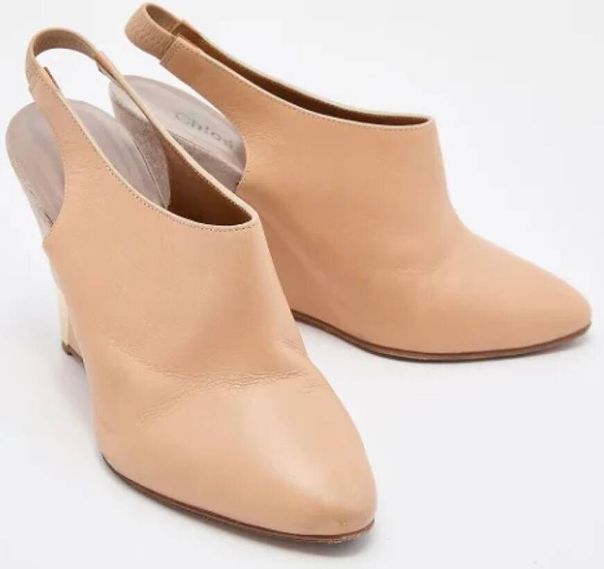 Chloé Pre-owned Leather heels Beige Dames